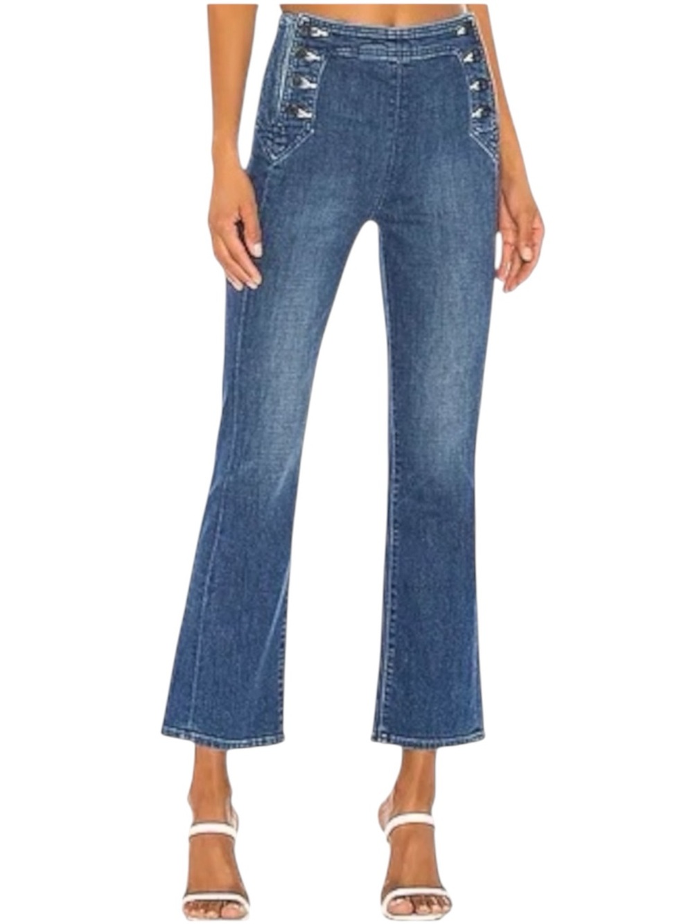 MOTHER The Sailor Tripper Jeans New With Tags Three Little Ships Blue Size 26